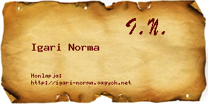 Igari Norma névjegykártya